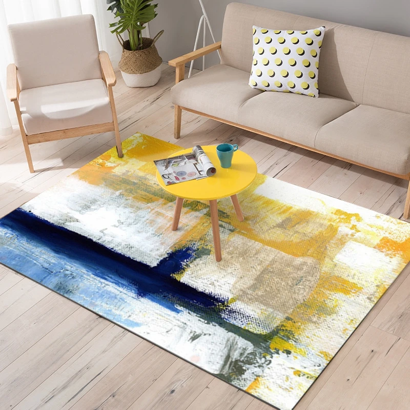 Abstract Oil Painting Pattern Carpets For Living Room Bedroom Rectangle Area Rugs Non-Slip Coffee Table Floor Mat Bedside Tapete