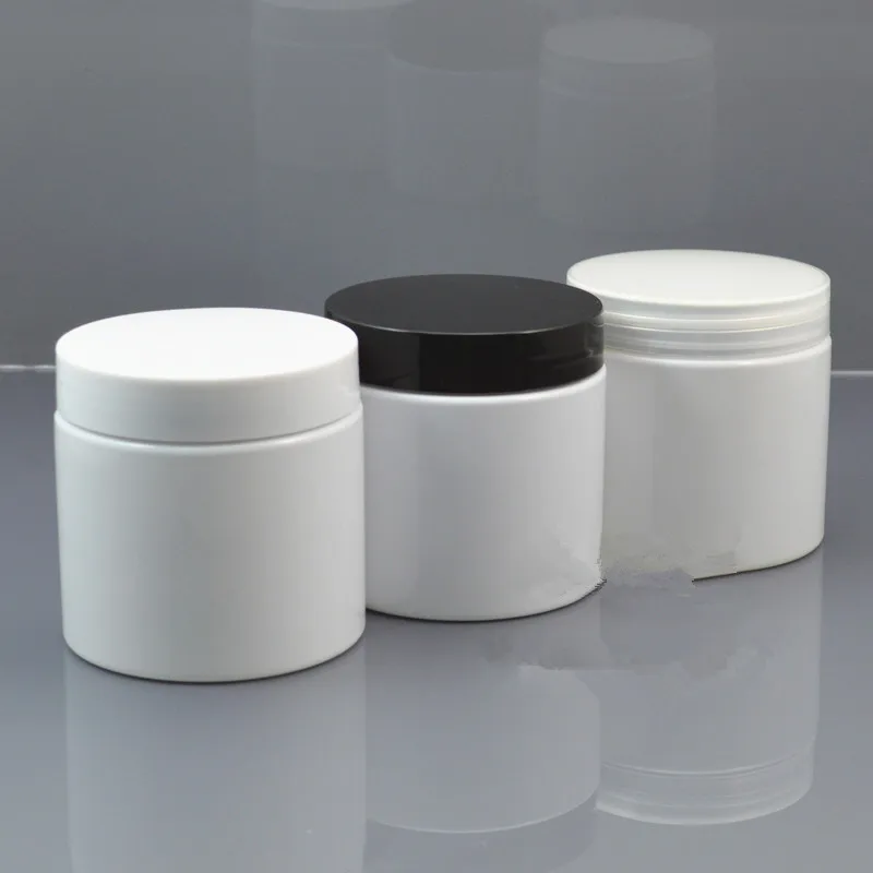 

Drop Shipping 200g White container Plastic Cream Jar, empty plastic Cream reuse container with lids printable custom logo