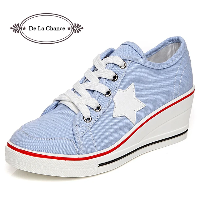 $US $37.66 Fashion Women Shoes Woman Casual Shoes Comfortable Lace Up Platform Sneakers Wedges Denim Canvas Sh