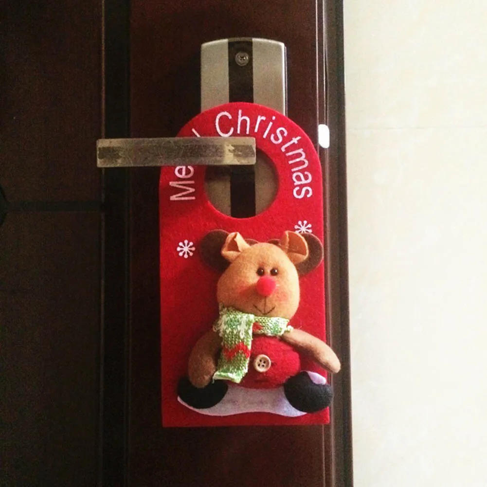 1 шт. Рождество двери Tree украшения Doorplate Санта Клаус снеговик лося двери украшения Рождественские двери висит LBShipping