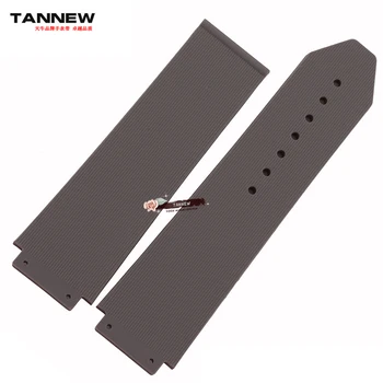 

Wristwatch accessories rubber strap silicone strap black or grey stripe 25 * 19 mm