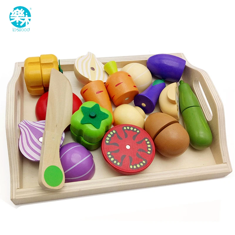 wooden cut fruit toys