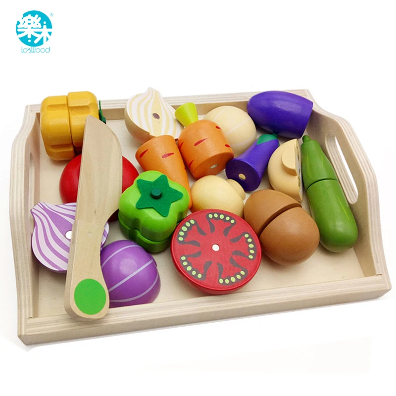 Logwood bébé jouets en bois semblant jouer cuisine jouets coupe fruits et légumes éducation alimentaire jouets pour enfant mère jardin childre