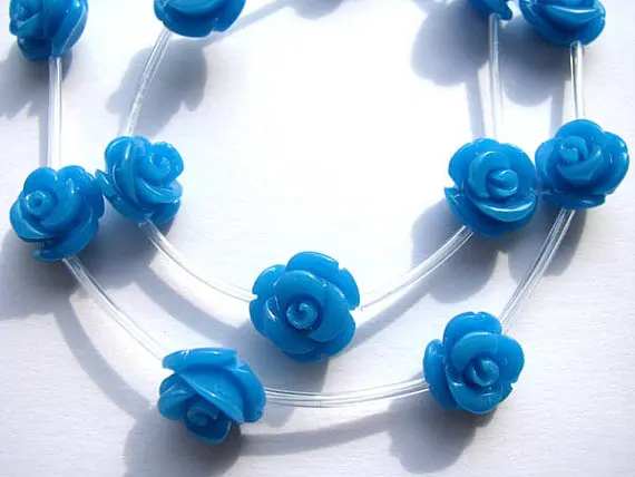 

12mm 5strands 100pcs ,high quality turquoise florial flowers rose petal blue colorful cabochons jewelry beads