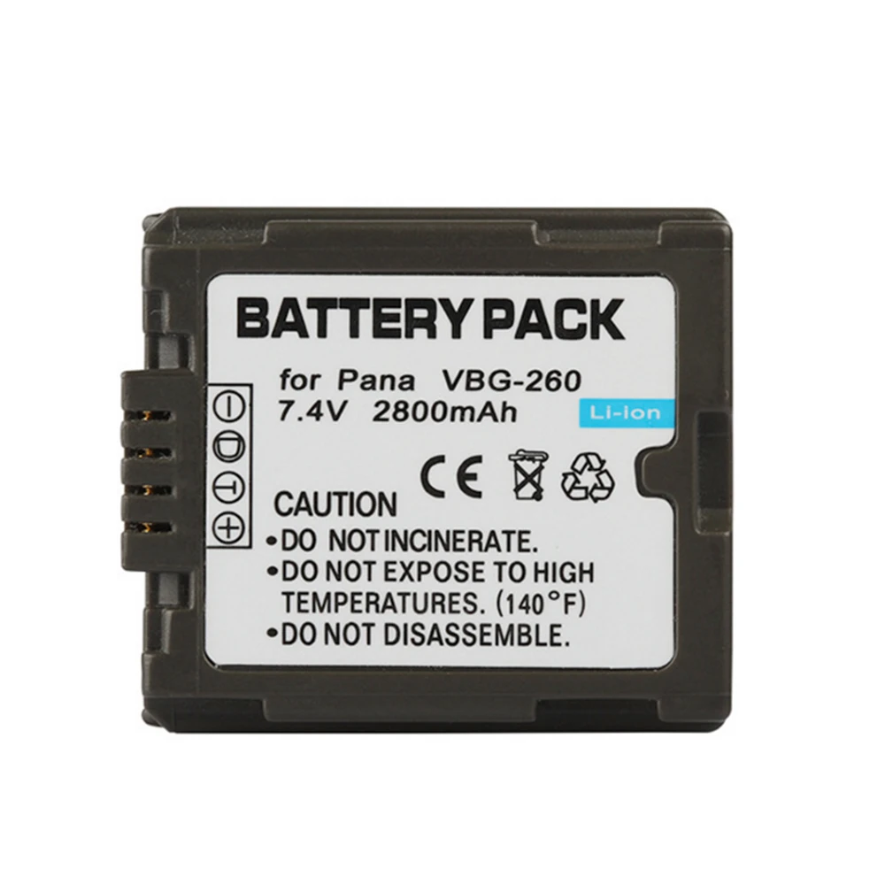 Аккумуляторная батарея для PANASONIC и TM700 VBG260 VBG130 HS300 TM300 HS250 SD20 HS20 VW 1 2 5 5|Цифровые
