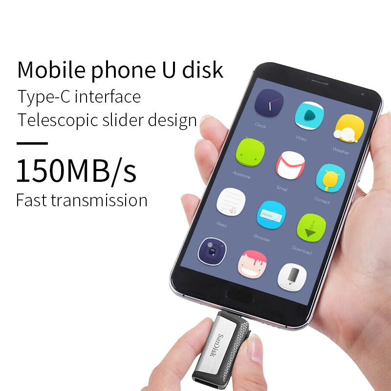 Высокое качество Sandisk SDDDC2 Extreme Type-C 128 ГБ 32 двойной OTG USB флеш-накопитель 3 1 карта