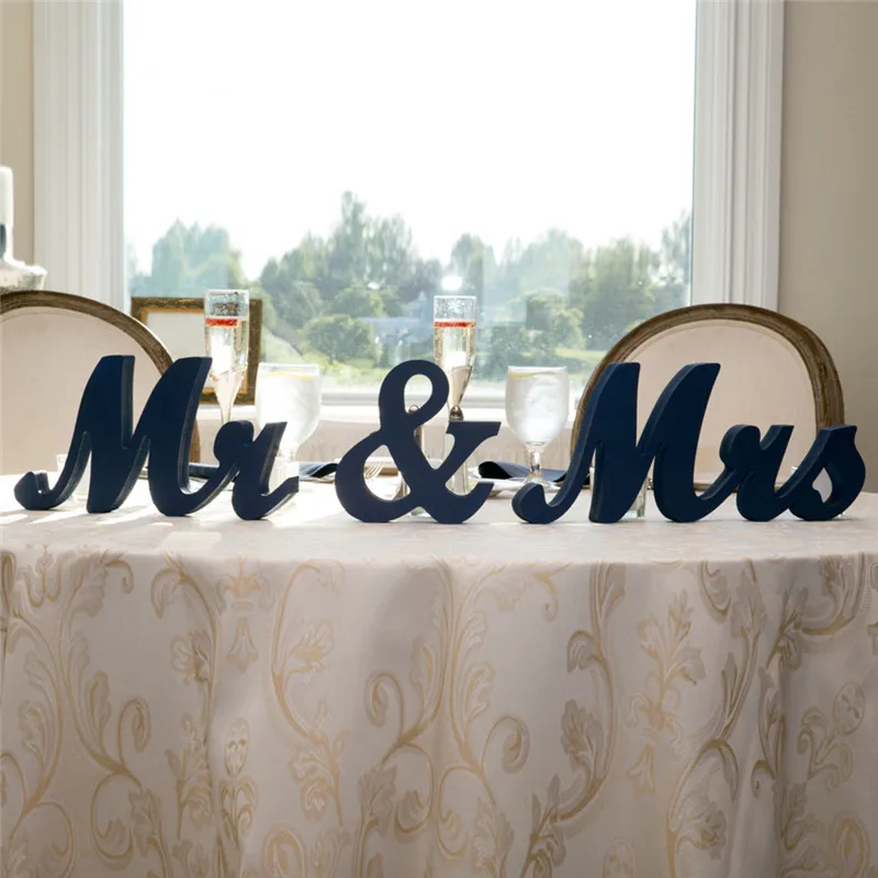 Wooden Wedding Decoration Letters Alphabet Word Mr&Mrs Free Standing Wedding Party Decoration Vintage Table Centrepie Decor