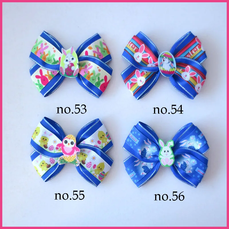 50 BLESSING Girl 4.5&quot Two Tone Angel Hair Bow Clip Easter Rabbit Chicken Egg | Аксессуары для одежды