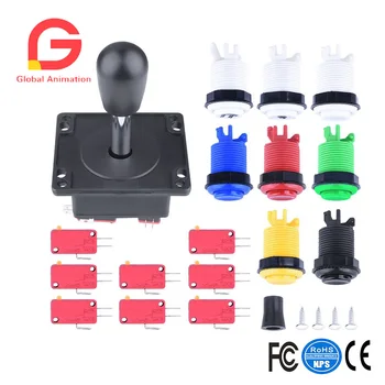 

Arcade Accessories Kit With 1 Update Version Joystick,8 Push Buttons(1P/2P Buttons & 6pcs Buttons) For Arcade Video Game