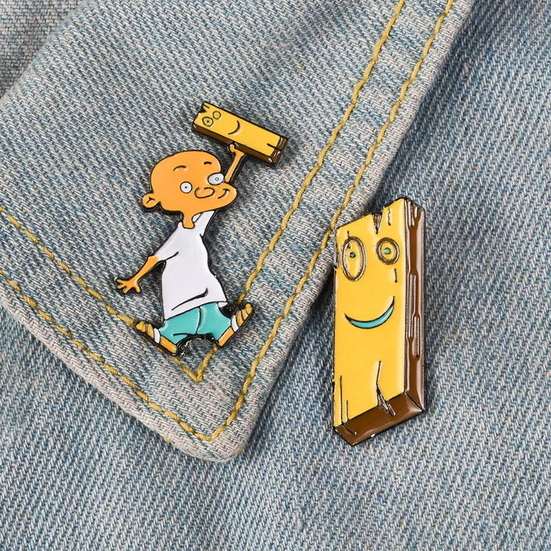 

2019 Cartoon Jonny and Plank Enamel Pin Anime EEnE badge brooch Shirt Collar Childhood memory Jewelry Gift for friends trinket