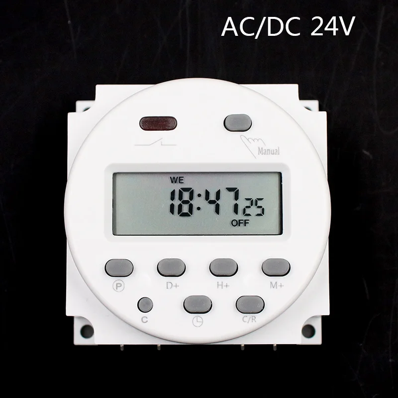 CN101A таймер Выключатель AC/DC 12 V 24 V 110 V 120 V 220 V 230 V 240 V Цифровой ЖК-дисплей Мощность недели миниатюрный программируемый реле времени 8A для 16A - Цвет: AC DC 24V