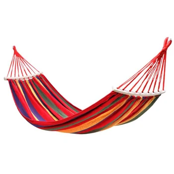 

Hot Sale rainbow Outdoor Leisure Double canvas Hammocks Ultralight Camping Net Parachute Hammock Camping Hanging Sleeping Bed