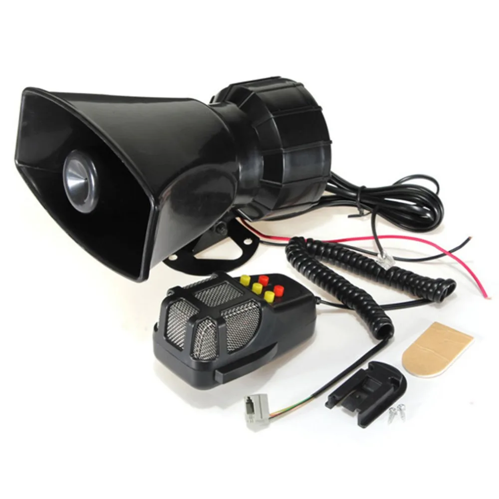 100W Car Siren Horn Durable 12V Vehicle Warning Alarm 120db Sound Loud