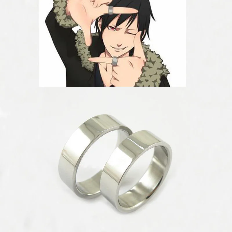 

Set of 2 Pieces Rings Anime DuRaRaRa Orihara Izaya Titanium Steel Ring Cosplay