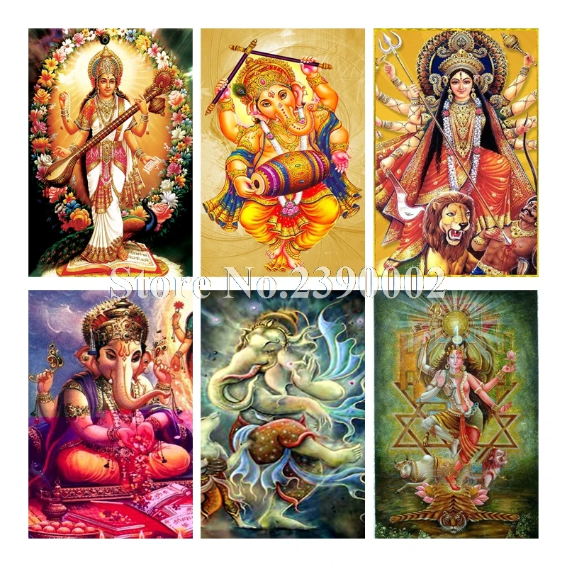 

Diy Diamond Painting Shiva & Lord Ganesha Embroidery Full Rhinestones Needlework Elephant Diamond Mosaic Cross Stitch Home Decor
