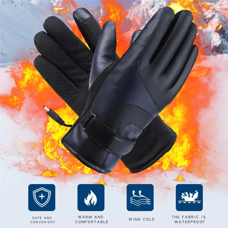 Зимние унисекс Умные перчатки с подогревом водонепроницаемые мотоциклетные перчатки для мотокросса электрические теплые уличные перчатки для езды на спортивном велосипеде