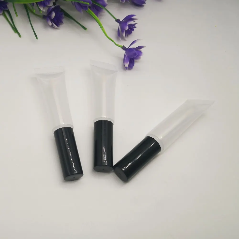 

100 pcs Empty soft lip gloss tube 10ml, lip gloss squeeze tube packaging