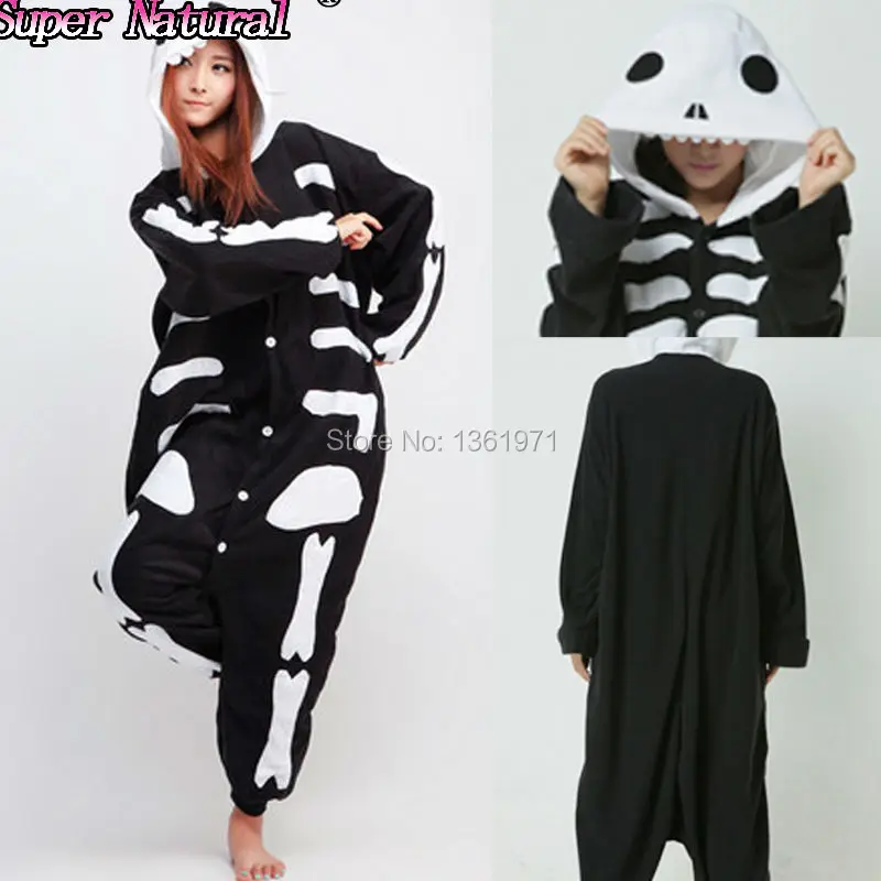 HKSNG хорошее качество женская зимняя мягкая Фланелевая пижама Kigu в виде черепа