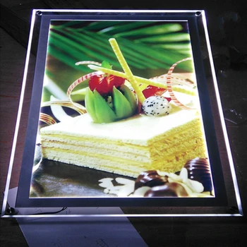 

Ultra Slim Acrylic Frame LED Back-lit Menu Boards,A2 Crystal LED Menu Lightbox