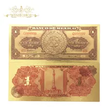 10 шт/партия 1969's Мексика Золото банкнота 1 мекс.$ банкноты в 24 k позолоченные поддельные бумажные деньги для коллекции