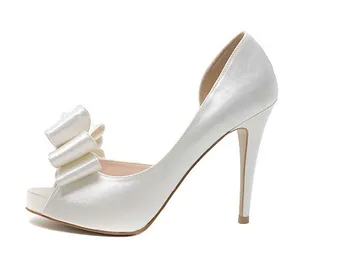 

Summer&Spring High Heel Sandals Peep Toe White Color Lady Dress Shoes Bridal Wedding Dress Shoes Bridesmaid Shoes Free shipping