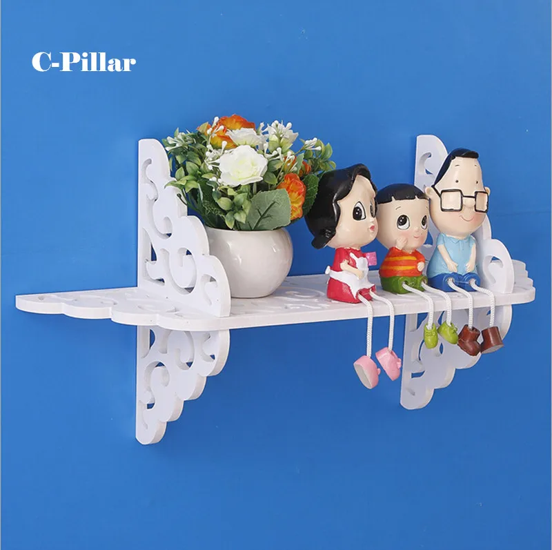 White European Hollow Wall Shelf Waterproof Hanging Modern Mini Decor