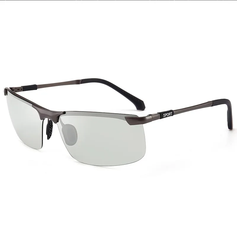 HDCRAFTER новые фотохромные солнцезащитные очки для мужчин для вождения поляризованные солнцезащитные очки oculos de sol masculino Размер: 66mm-19mm-141mm - Цвет линз: Gun