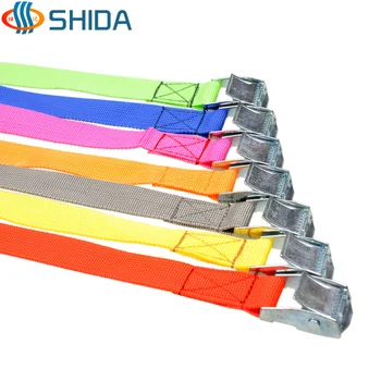 

5pcs 2cm*50cm-150cm Colorful Ratchet Tie Down Belt Luggage Bag Lashing PP Webbing Strap With Metal Buckle,Fixed Cargo Retractor
