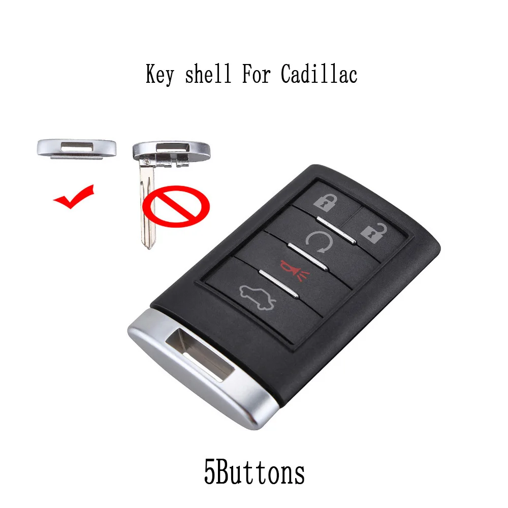 

5BT Replacement Smart Remote Key shell Case For Cadillac CTS DTS STS 2008 2009 2010 2011 2012 OUC6000066 Original key shell