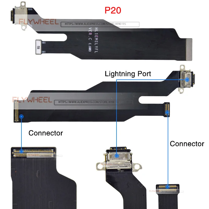 5 шт./Партия новое зарядное устройство зарядный порт док-станция USB разъем гибкий кабель с микрофоном для HuaWei P20 P30 Lite P20 Pro