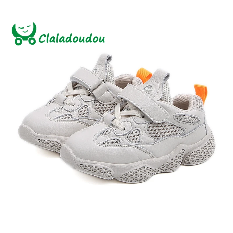 

Claladoudou 13.5-23CM Brand Spring Fashion Sneakers Genuine Leather+Mesh Breathable Girls Boys Trainers Shoes Toddler Sport Shoe