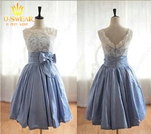 Short Prom Dresses2016 Über Knie Hübsches Kleid für Prom Vestidos de festa Abendkleid Spitze Abendkleid Auf Lager