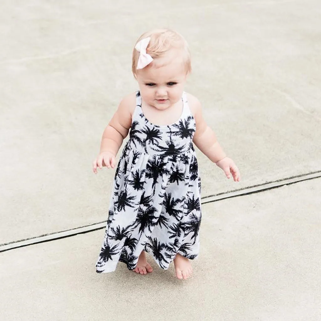 

Summer New Fashion Newborn Baby Toddler Kids Strapless Plant Printed Dress Outfits Clothing Wholesale Free Ship Z5