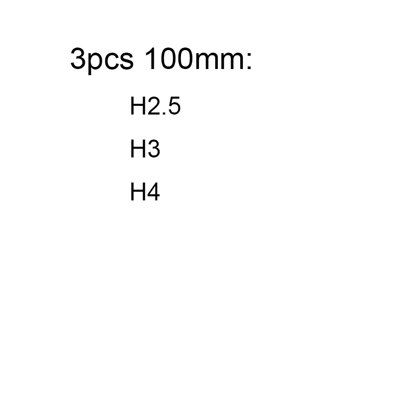 50 65 100 мм Длинный Магнитный безопасный Электрический шестигранный набор бит отвертки 1/4 дюйма хвостовик H1.5 до H14 отвертка Биты для электроинструмента - Цвет: 100mm H2.5-H4
