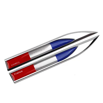 

Car Side Stickers for French Flag Logo Badge Emblem Door Decals for BMW E46 E90 Audi a3 Toyota Peugeot 206 Mercedes Car Styling
