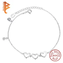Wholesale Fashionable 925 Sterling Silver Bracelet for Woman Heart Shaped Crystal Adjustable Simple Bracelets Woman Jewelry Gift