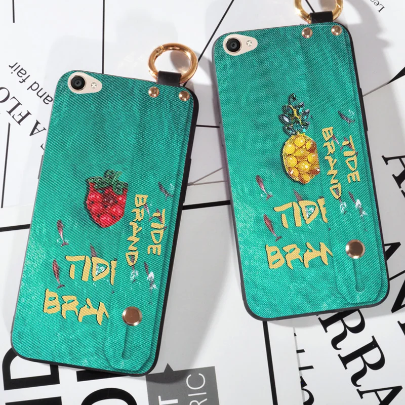 

Fashion fruit wristband phone cases For BBK Vivo Y51 Y51L Y53 Emerald Green Soft Silicone Cover For VIVO Y55 Y55A