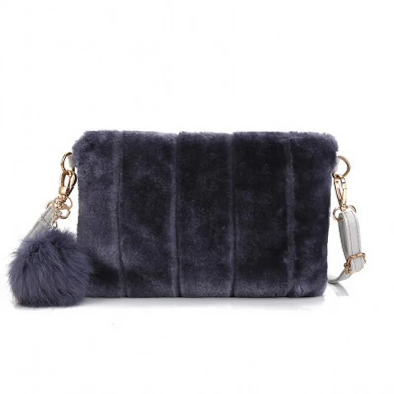 

Autumn and winter fashion plush tote bag ladies and girls fur decoration bag party holding bag