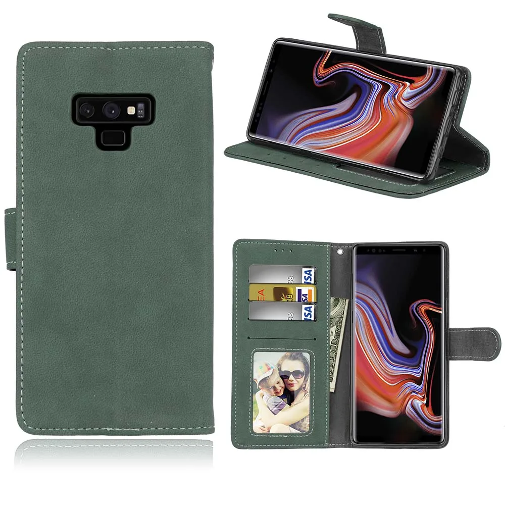 50pcs/lot Vintage Scrub 3 card+photo frame leather phone case cover for samsung galaxy Note 8 9 10 Pro protective | Мобильные