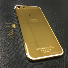 For iPhone 7 4.7″ 24K 24KT 24CT Gold Limited Edition Back Cover Housing Middle Frame Bezel Chassis Replacement + LOGO, FREE DHL