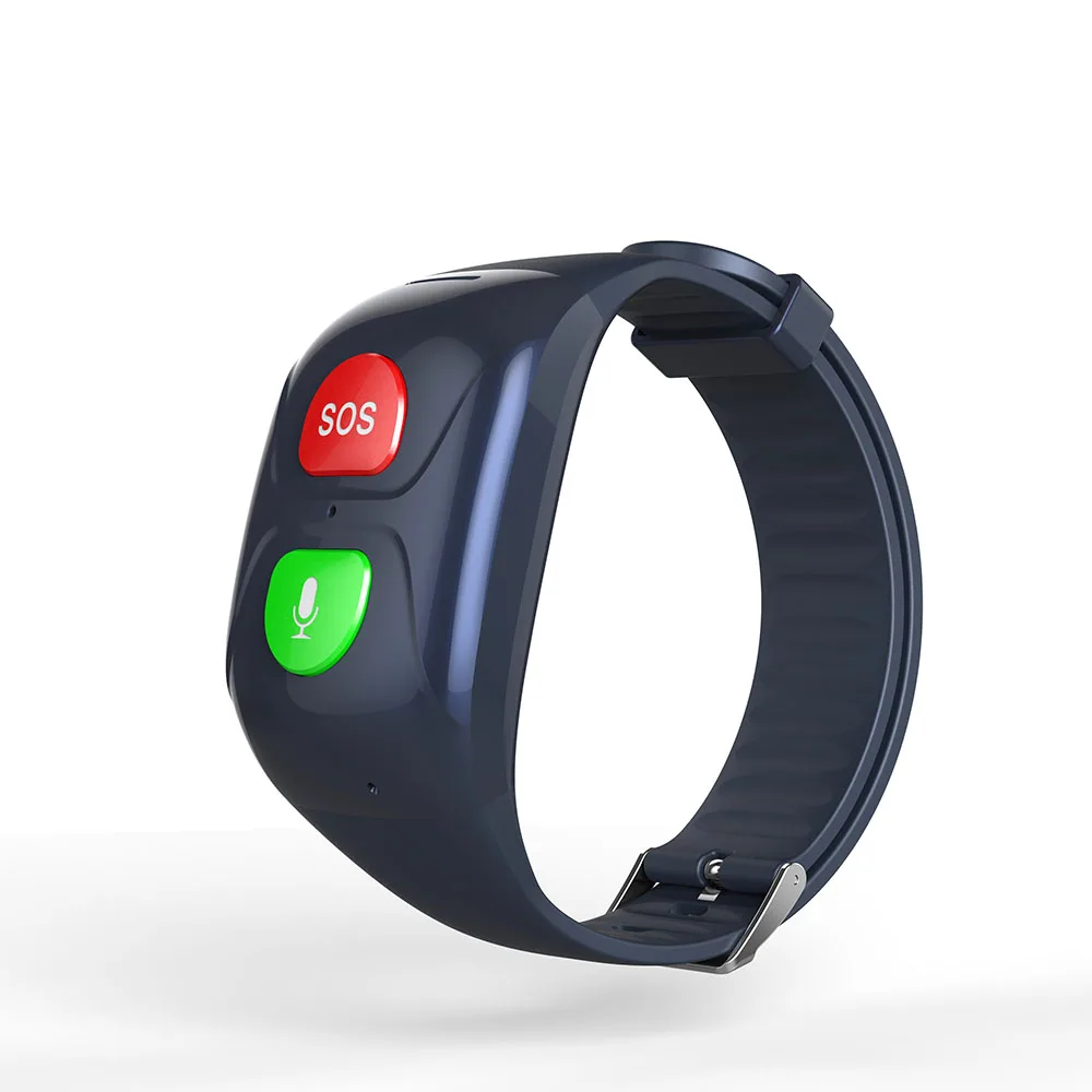 Смарт-браслет Vwar SOS, gps, Wi-Fi, для пожилых людей, умные часы, для плавания, пульсометр, пульт дистанционного управления, браслет для звонков, смарт-браслет для пожилых людей - Цвет: Черный