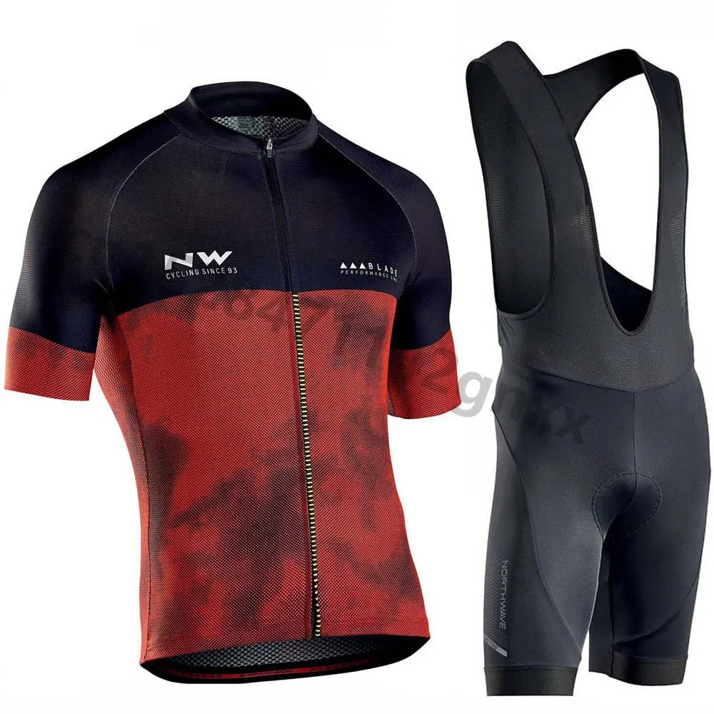 

Northwave Short Sleeve Cycling Jersey pro team Breathable MTB Cycling Clothing NW Men Bike Maillot Ropa Ciclismo Bib Shorts Set