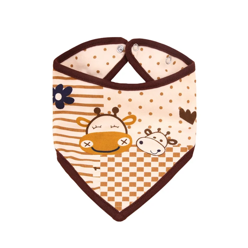 4PCS Baby Bibs Set Happy Cow Baby Bandana Drool Bibs Cartoon Pattern Saliva Towel Baby Bibs Cotton Both Sides Newborn Burp Cloth (4)