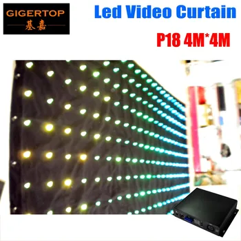 Goedkoop Hoge Kwaliteit P18 4 M * 4 M Tricolor Led Grafische Gordijn, RGB Kleur Mengen LED Video Gordijn Voor DJ Wedding Achtergrond Op Off Line Modus