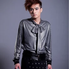 Для мужчин's Новая одежда Модные Винтажные Royal в британском стиле Модная рубашка слим с длинными рукавами плюс размер рубашки этап певица костюмы