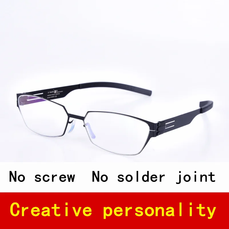 

Lightweight Polygon Screwless Stainless Eyeglasses Women Optical Prescription Glasses Frame Men Spectacle oculos de grau
