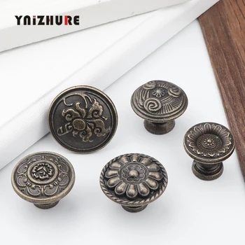 

Antique Furniture Knobs Hardware Cupboard Classical Pull Bronze Tone Retro Alloy Cabinet Door Kitchen Drawer Handles