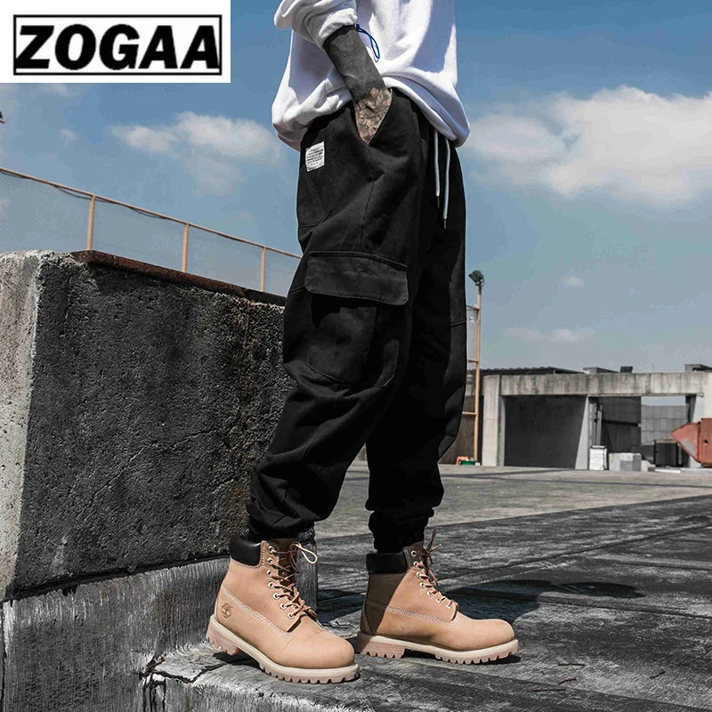 ZOGGA 2019 Spring Camouflage Military Male Full Length Cargo Pants Loose Cotton Mid-Waist Men Pants Without Fade/Shrink/Pilling