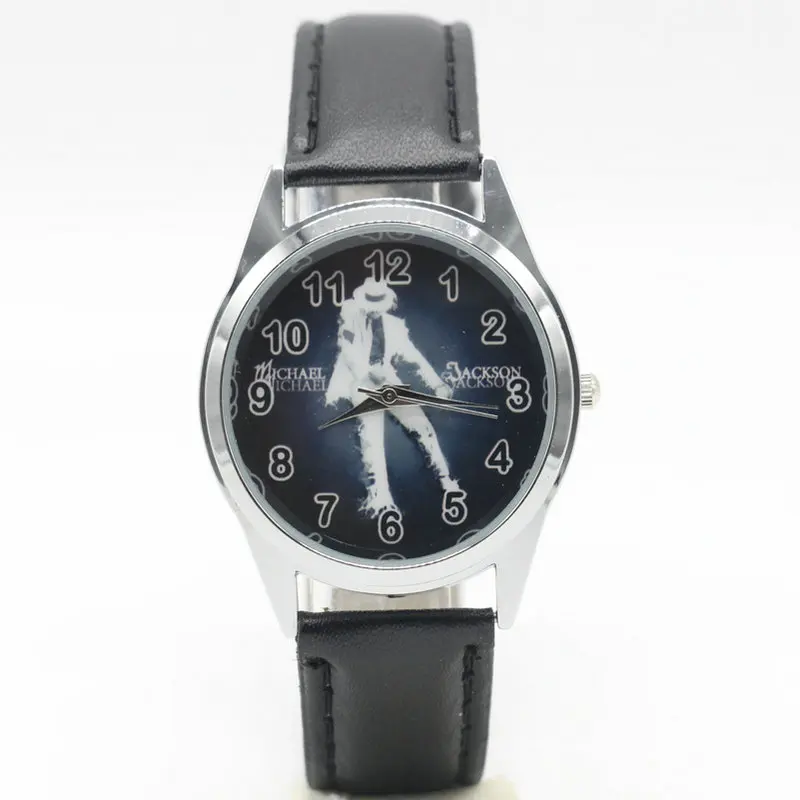 Новые модные часы с Майклом Джексоном для детей, подарок для мальчиков, повседневные кварцевые наручные часы, Relogio Relojes - Цвет: black