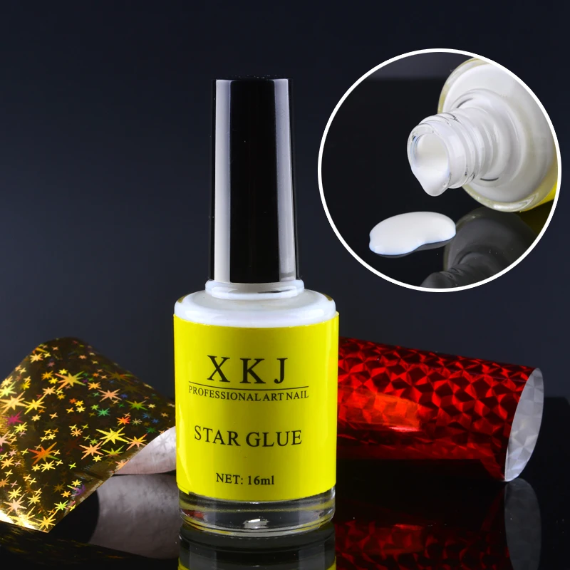 YZWLE 1 Bottle 16ml Nail Art Foils Transfer Glue Adhesive Star Glue Nail Gel Polish Tools False